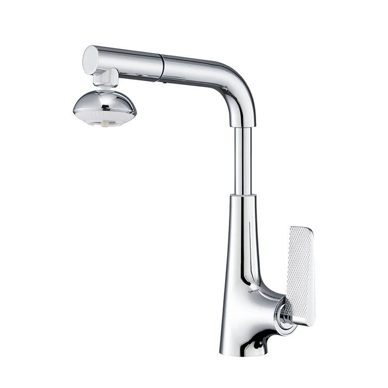 (cinza Claro G1/2) Misturador Monocomando Para Bancada Com Água Quente E Fria, Design Serrilhado Giratório