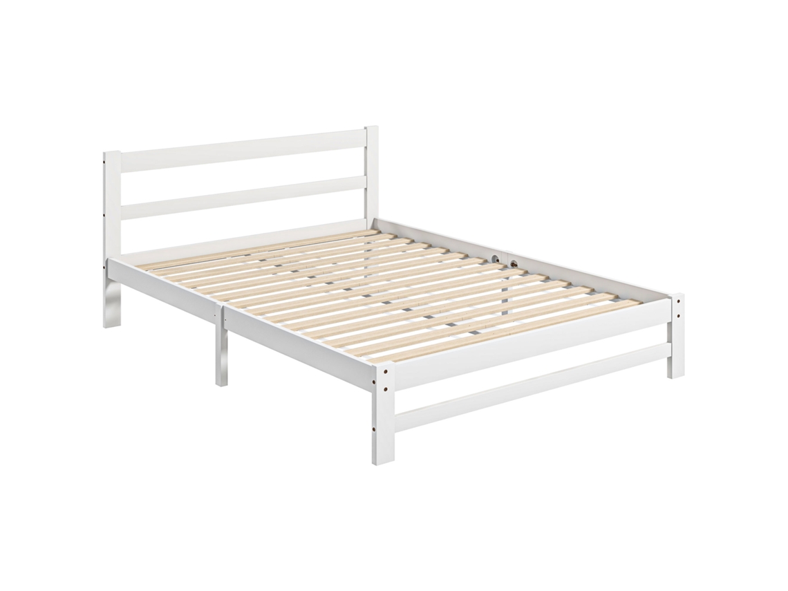 Estrutura de cama PRIME KANG, de madeira, para colchão de 190x135 cm, carga 300 kg, branco