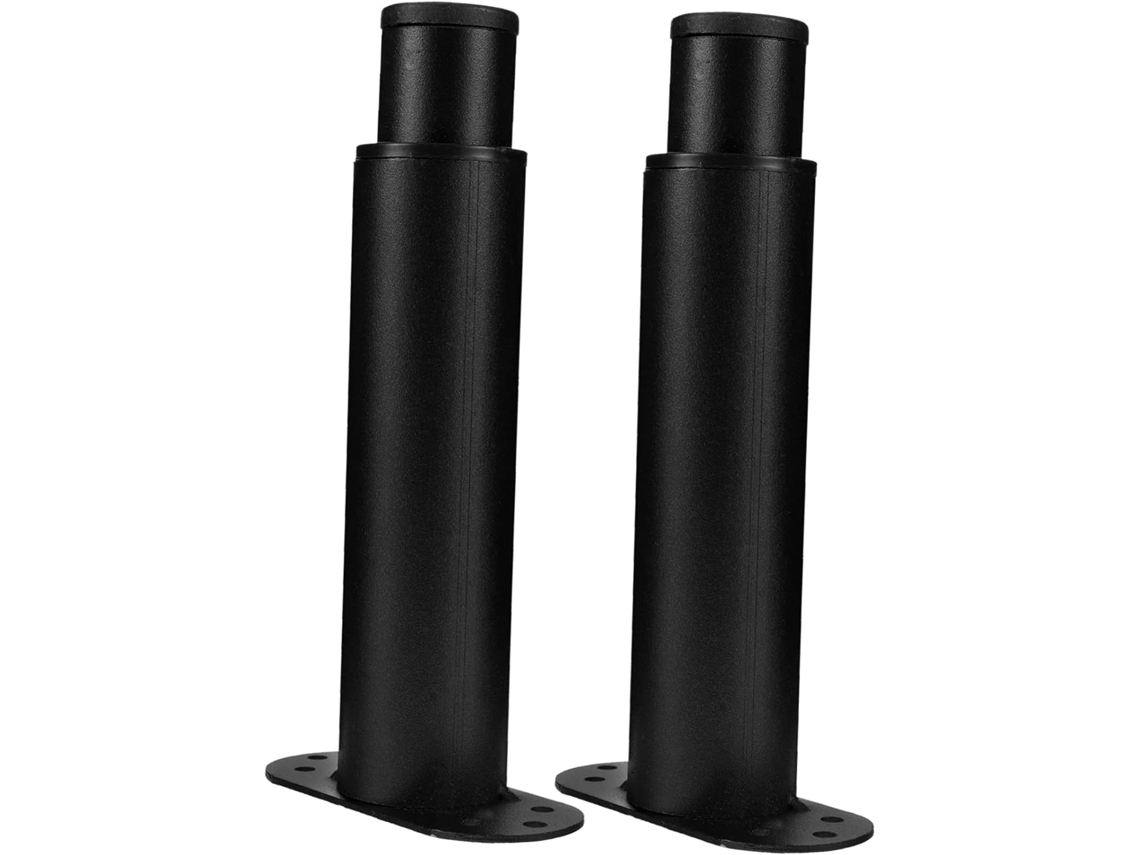 Pés De Apoio Central Ajustáveis Para Estrutura Cama, 15-27cm, Em Aço Laminado A Frio Preto, Com Parafusos E Almofadas De