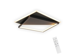 Design Moderno Led Luz de Teto 53W Preto Regulável com Controle Remoto Sala de Estar para Quarto Cozinha Corredor Escritório NETTLIFE