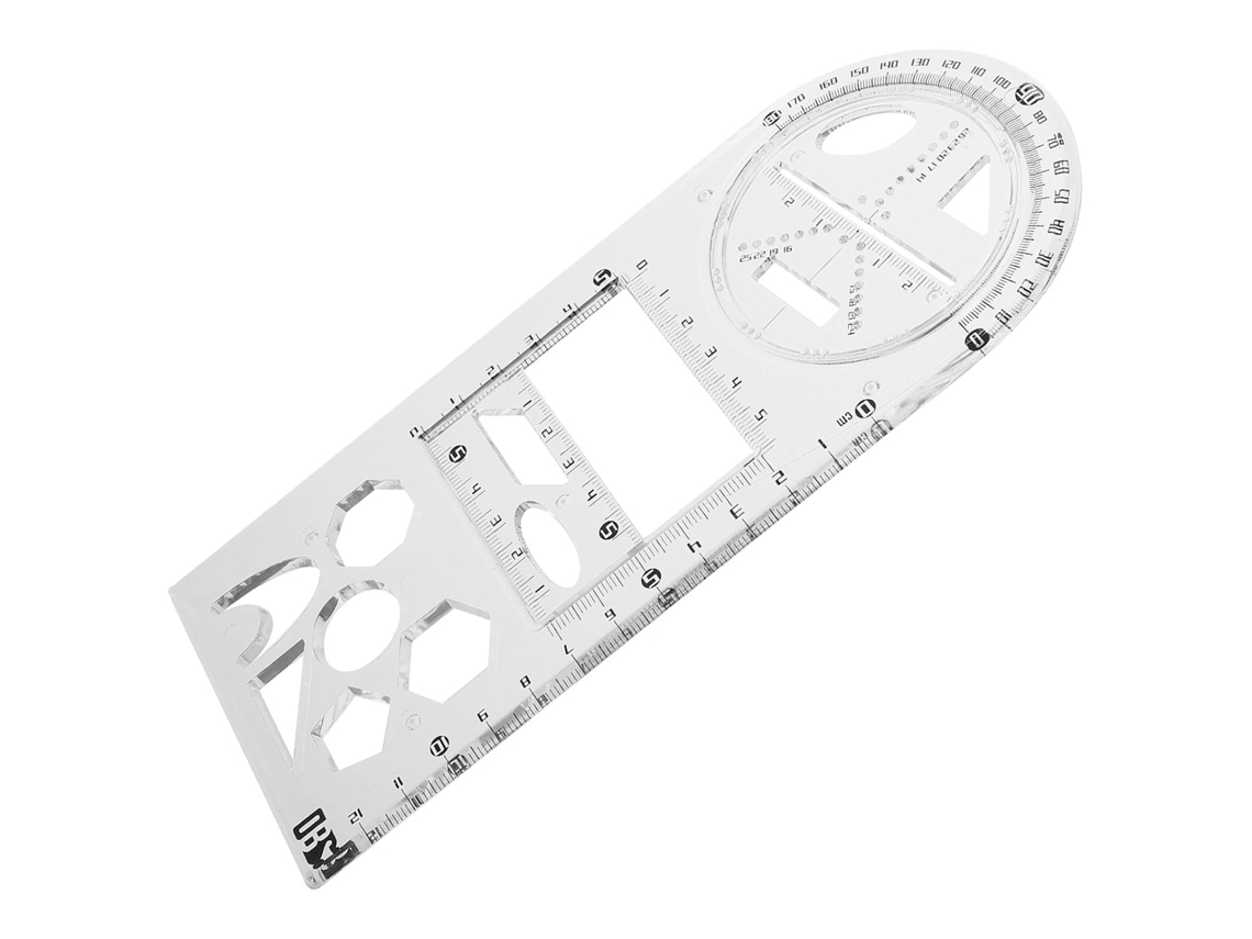 Mesa multifuncional com formas geométricas, ferramenta versátil de design em plástico para estudantes, mesa e