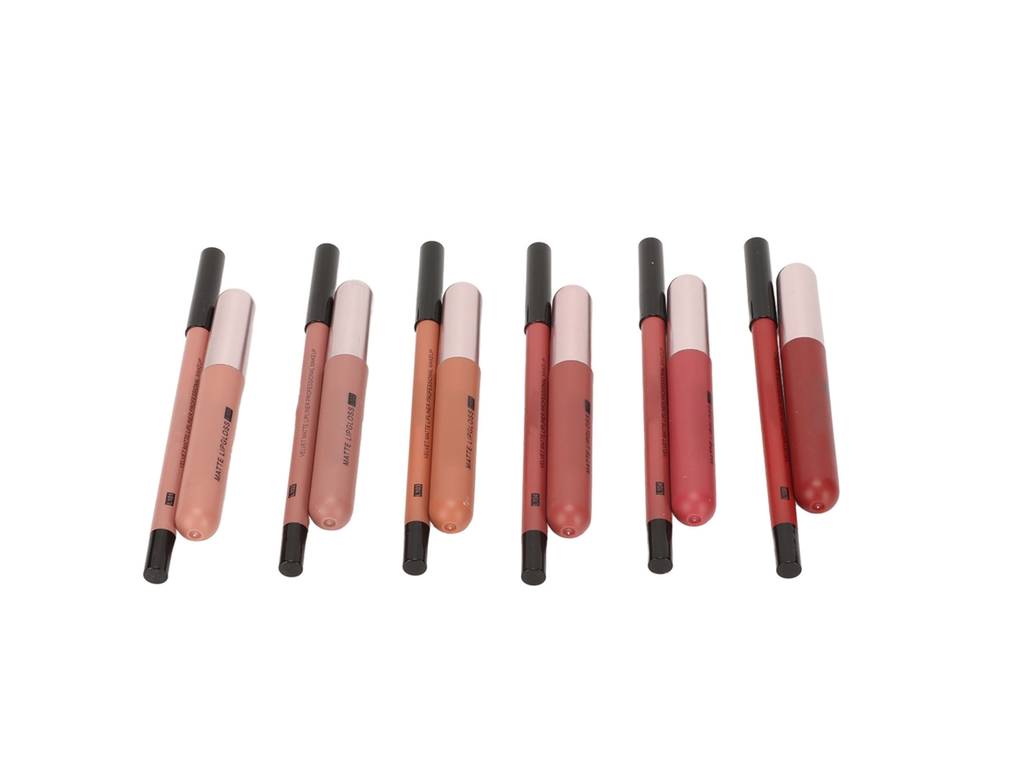 Conjunto De 12 Labiales Líquidos Mate, Gloss Y Lápiz Labial Impermeable Y Duradero