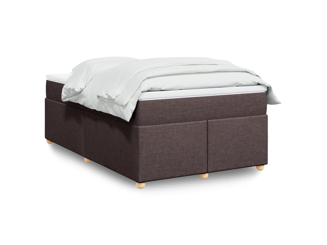 Vidaxl Cama Boxspring Com Colchão 120x190 Cm Tecido Castanho-escuro