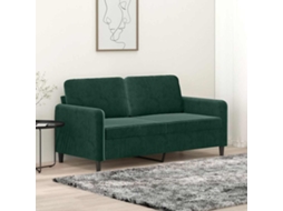 Vidaxl Sofá De 2 Lugares 140 Cm Veludo Verde-escuro