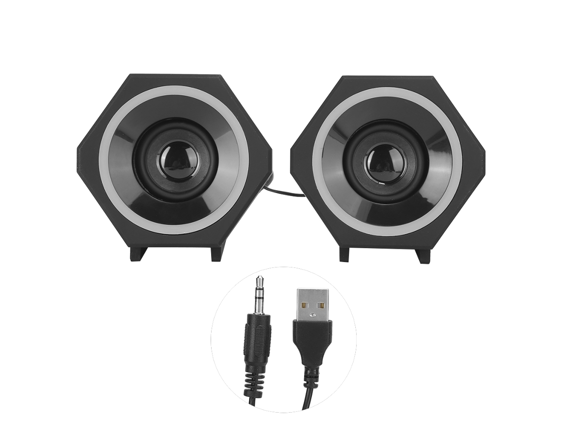 Caixa De Som Para Computador Pc (conexão Com Fio Usb, Subwoofer Mini)