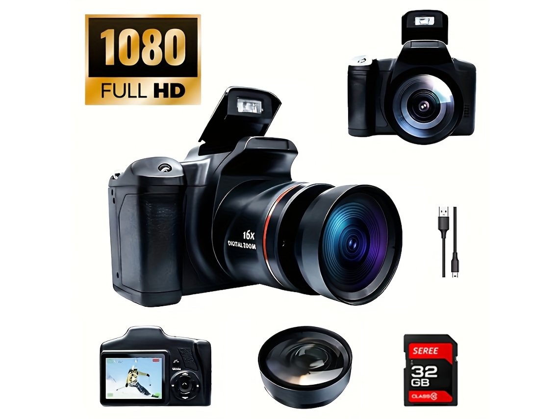 Câmera Digital Com Tela Lcd De 2,4 Polegadas, Zoom Digital 16x 1080p Brilvibera