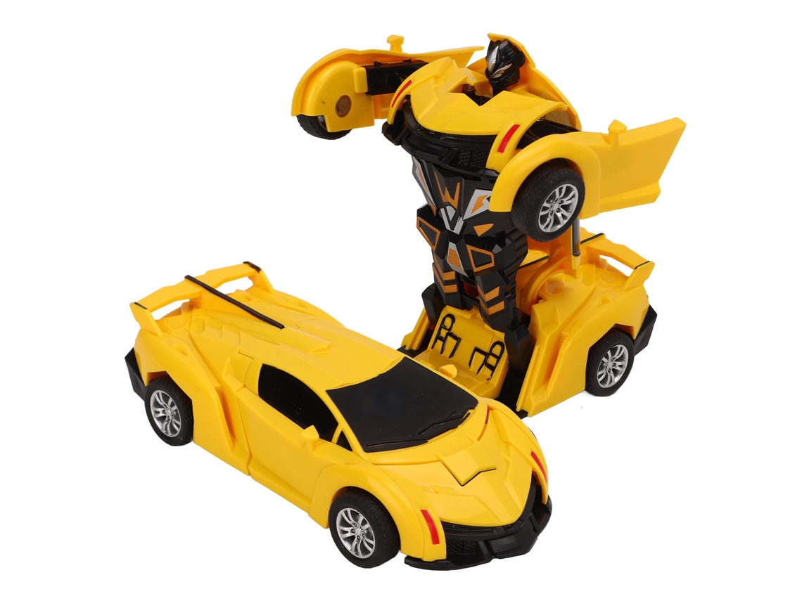 Carros Transformadores 2 em 1 Plásticos Amarelos para Meninos +3
