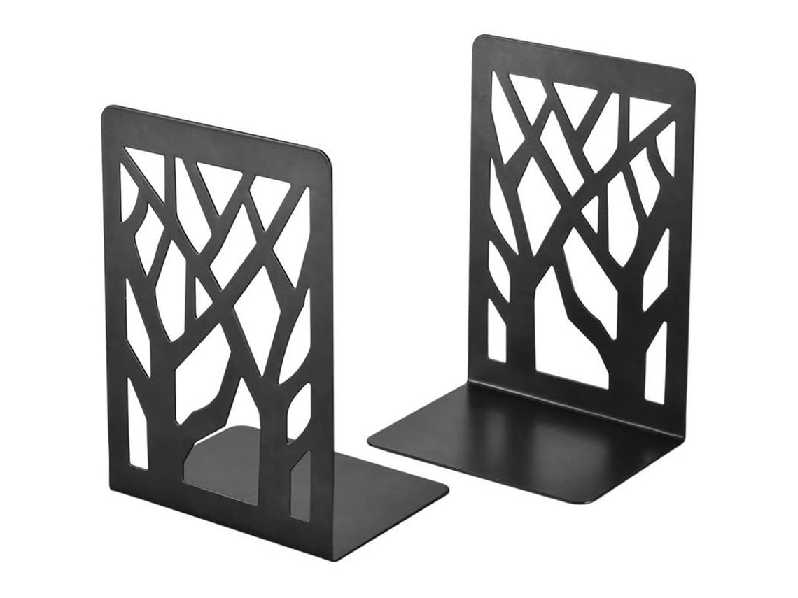 Suportes De Livros Metálicos Resistentes, Para Escritório E Escola, Design Antiderrapante, 1 Par (preto)