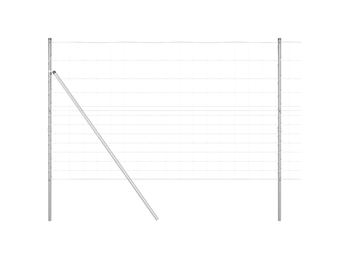 Conjunto 1 Poste De Cerca Externo Vidaxl Prateado Aço (25 X 1,5 M)