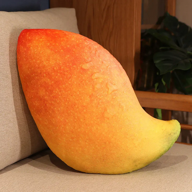 Almofada para Adultos, Almofada de Assento, Almofada de Encosto, Série Frutas Sintéticas MDUG (manga 40cm)