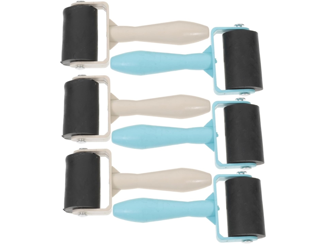 Conjunto De 6 Peças De Almofadas De Tinta Para Impressão E Gravação Em Linóleo, Que Distribuem A Tinta E