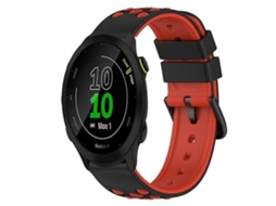 Pulseira De Relógio Lurelia Para Garmin Forerunner 55 20 Mm Em Silicone Bicolor Preto Branco