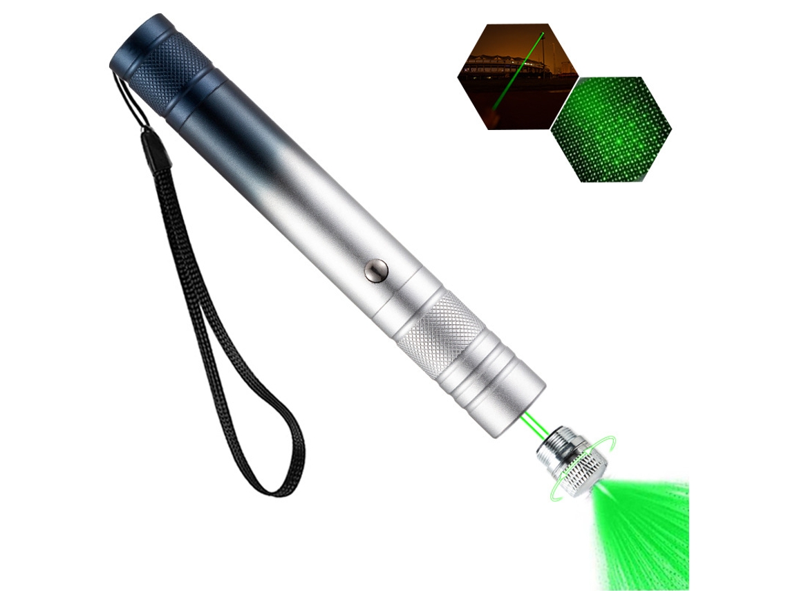 Ponteiro Laser Verde, Recarregável De Alta Potência, De Longo Alcance, Com Proteção Em Forma De Estrela Preto-branco Hexinyigjly