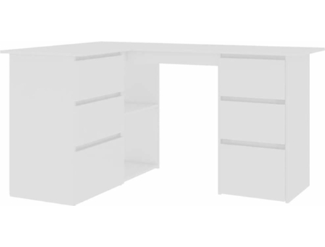 Secretária de canto 145x100x76 cm contraplacado branco