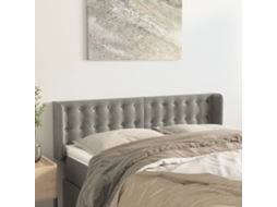 Vidaxl Cabeceira De Cama C/ Abas Veludo147x16x78/88 Cm Cinzento-claro