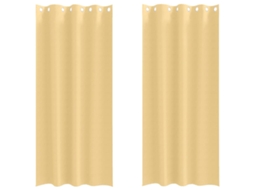 Maison Exclusive - Cortinas Blackout Com Argolas 2 Pcs Bege 245 X 140 Cm Poliéster