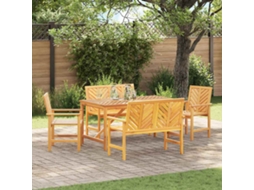 Vidaxl Conjunto De Jantar Para Jardim 5 Unid. Castanho