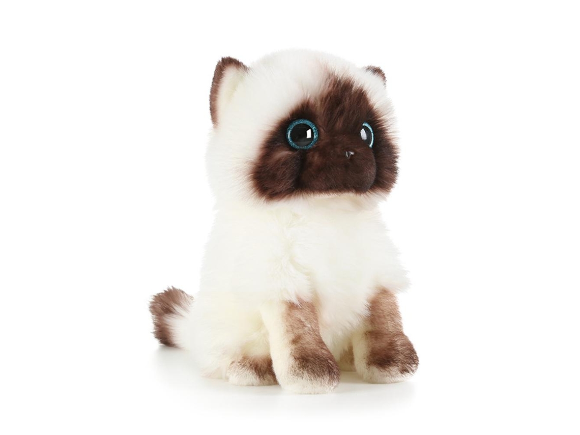 Mali boneca Pelúcia Gato Marrom Branco Olhos Paillettes Azul Decor Casa Presente Natal Aniversário