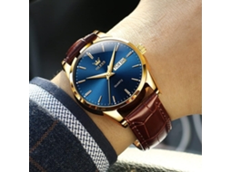 Lurelia Relógio Masculino, Movimento De Quartzo, Data/calendário, Luminoso, 9 Mm, 0,35 Polegadas, 38 Mm, 1,49 Polegadas, 8,66 Polegadas, 20 Mm, Couro