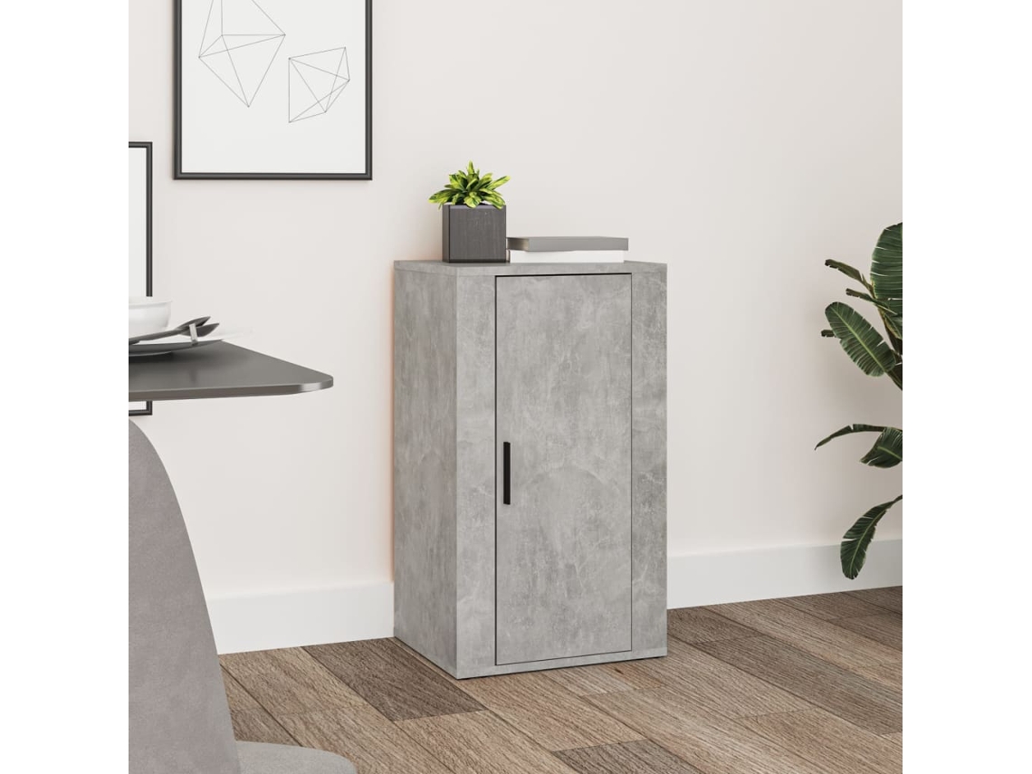 Aparador de 40x33x70 cm, madera procesada, gris cemento