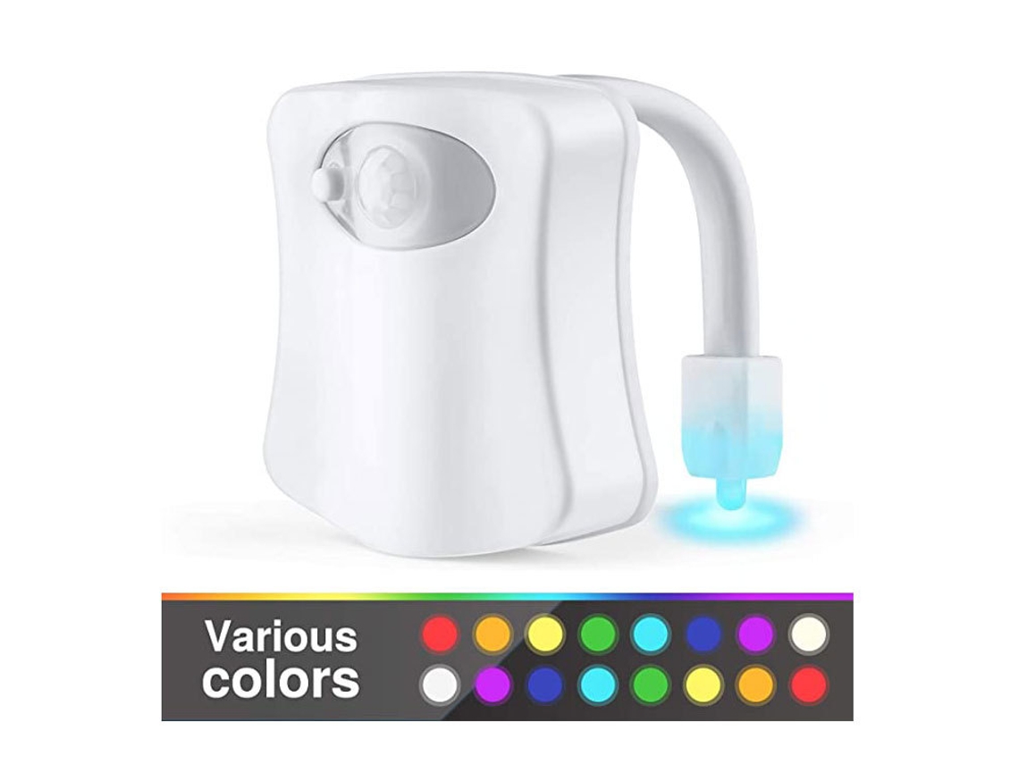 Luz Led para Vaso Sanitário com 16 Cores, Sensor de Movimento Corporal, Pequena Luz Noturna BRILVIBERA
