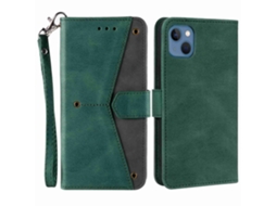 Capa Quedas Para Iphone 14 Plus Pele Sintética Verde