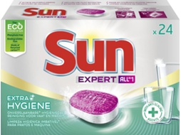Detergente Máquina Loiça SUN All-in-One Expert Extra Hygiene (24 Pastilhas)