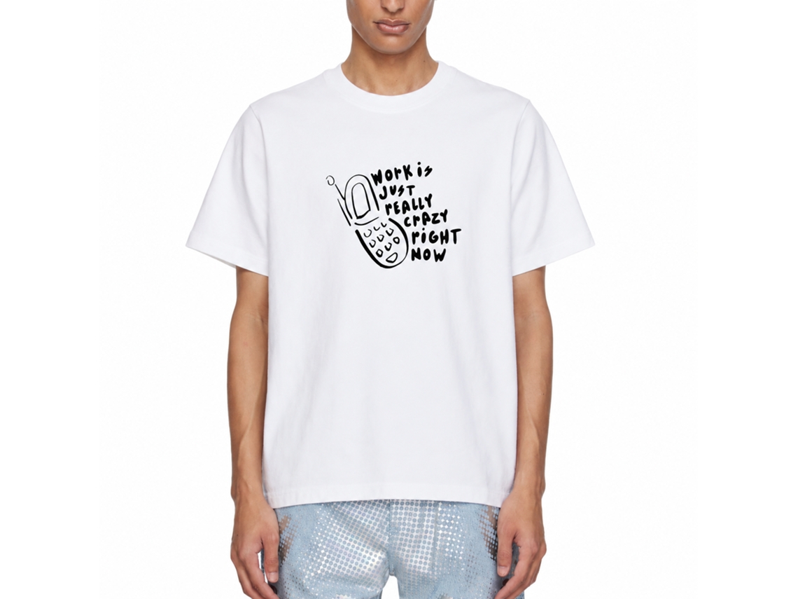 Camiseta vintage Rockinstone Work Is Crazy com design exclusivo de designer.