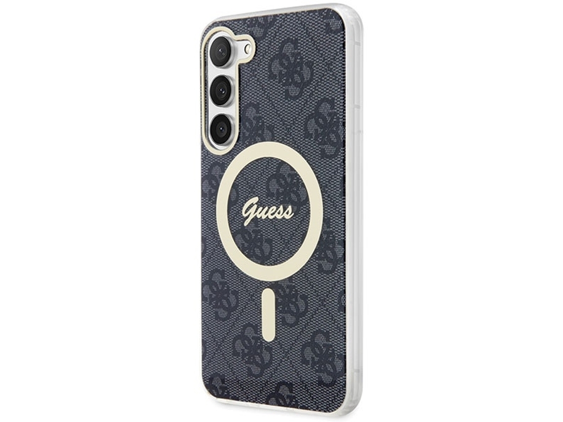 Capa para Samsung Galaxy S23 S GUESS Pele Sintética Rígida Preto