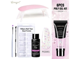 Kit de Unhas Gel Poly com Lâmpada Uv 6w, Rápido Ferramentas para Manicure GOKOCO