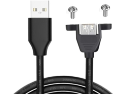 Cabo Usb 2.0 Macho Para Fêmea Com Suporte De Painel Seguro Dados E