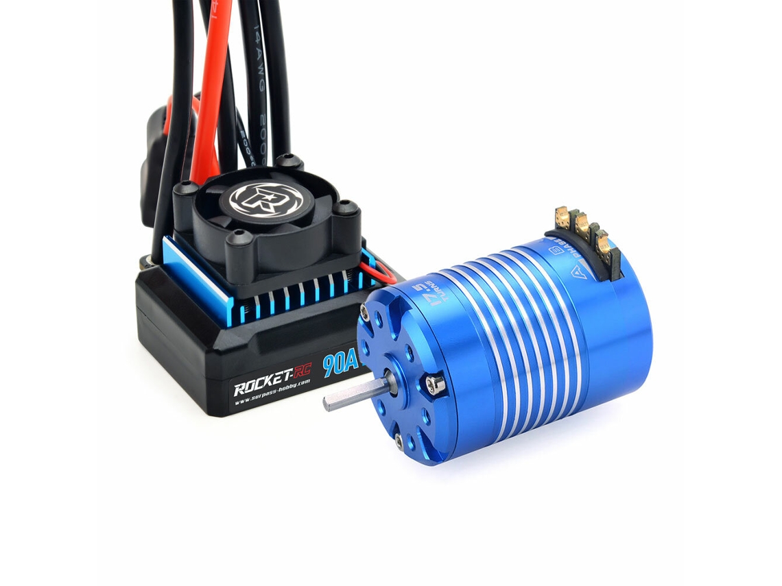 Motor Sem Escovas Com Sensor Rocket 540 90a Esc Drift Racing Para Carros Rc Arrma 1/10, Peças De Reposição Para Veículos