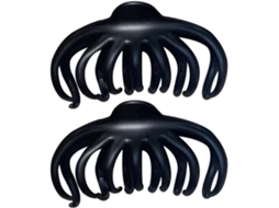 Presilha de cabelo retrô francesa em resina Preta, com garras resistentes.