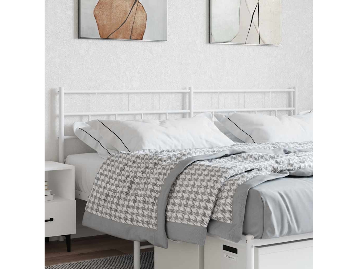 Vidaxl Cabeceira De Substituição 200 Cm Metal Branco