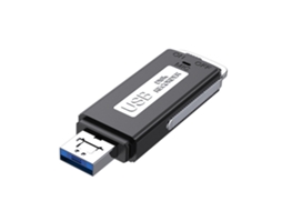 Gravador de Voz Digital; Gravador de Voz de Áudio de Disco Usb Digital Portátil com Memória Flash U 16 Gb Preto