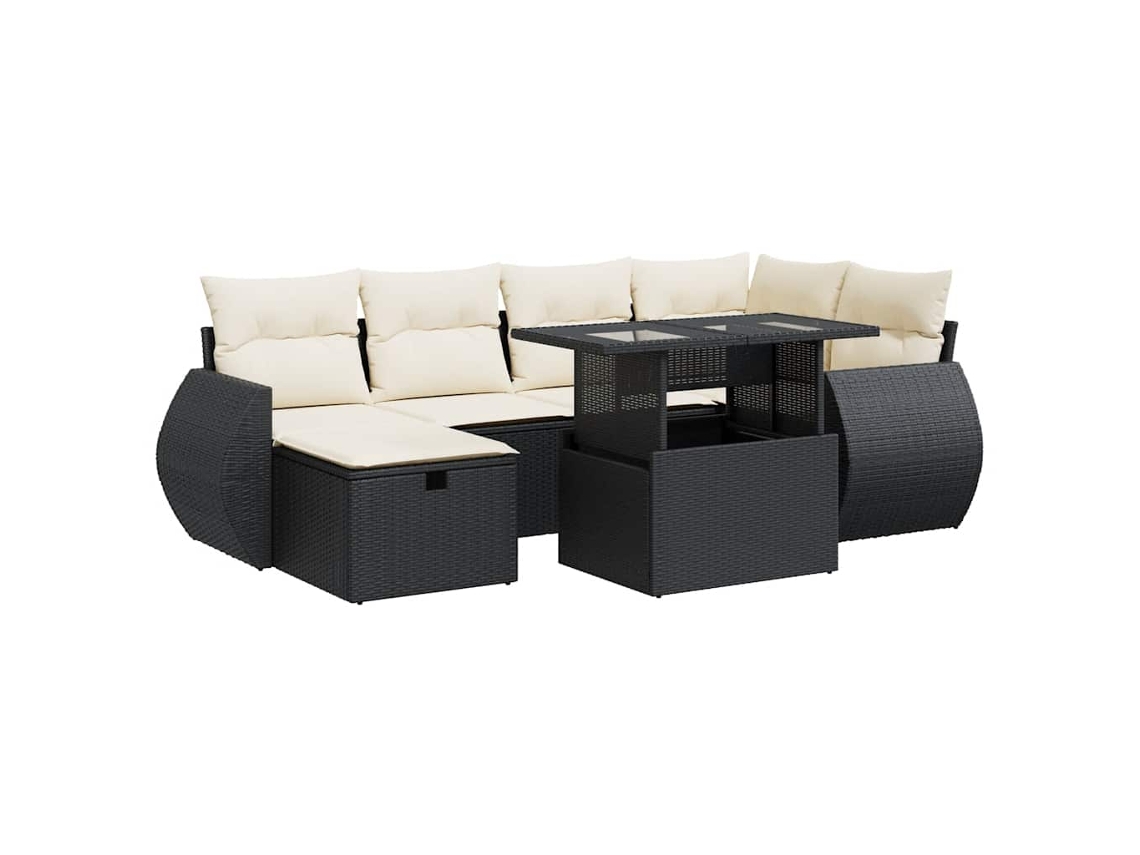 Garden Sofa Set, Garden Sofa Sets Vidaxl Preto Rattan / Vime (n/a)