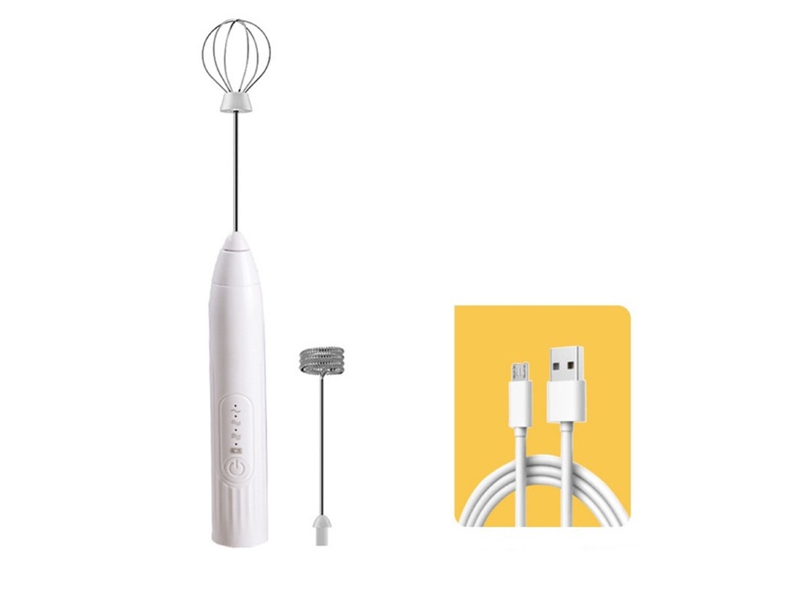 Espumador Elétrico de Leite, Recarregável, 2 Batedores AQUAFORGE