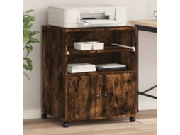 Vidaxl Suporte Para Impressora Com Rodas 60x48x74 Cm Carvalho Fumado