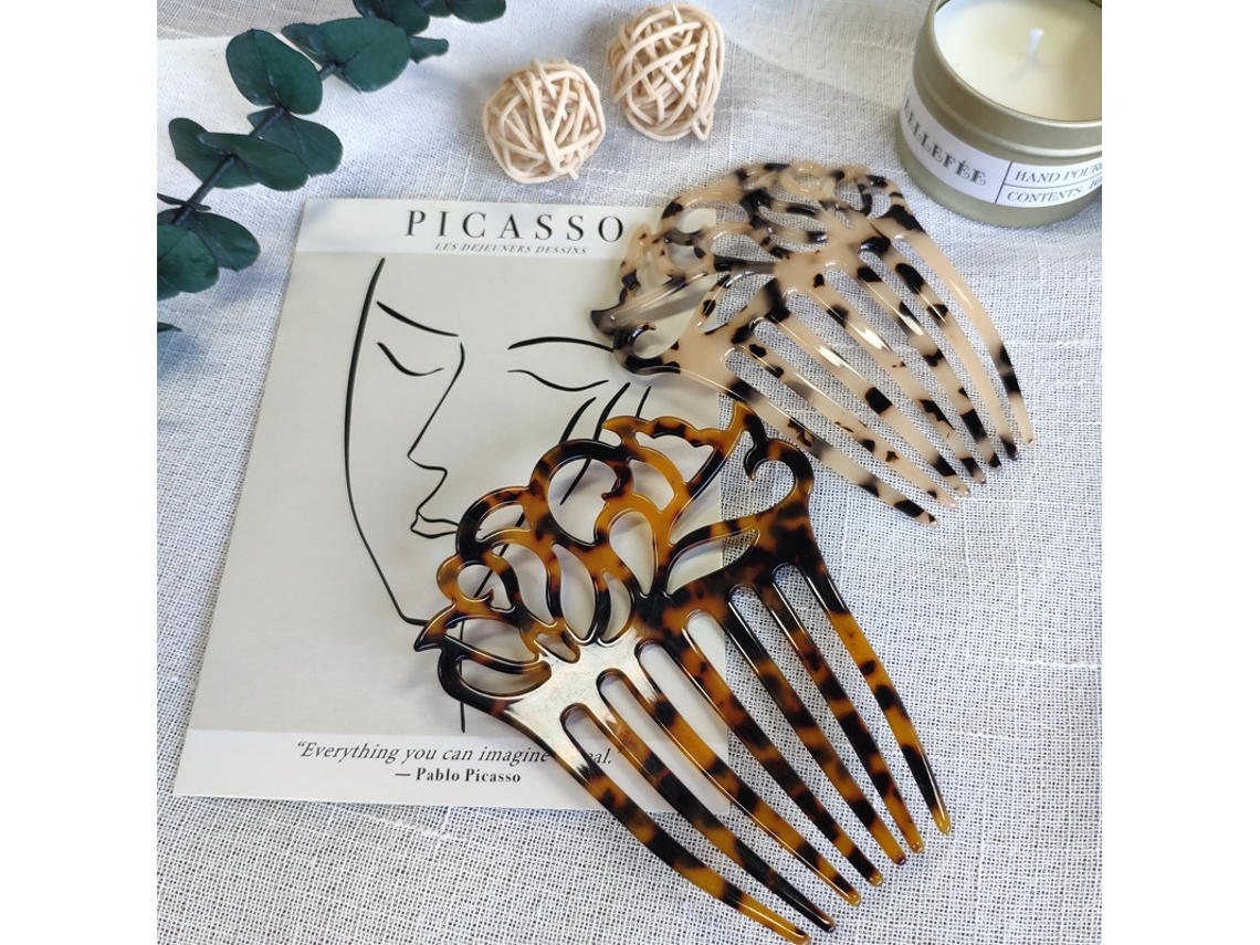 Pente Lateral Para Cabelo Com Torção Francesa Minimalista, Estilo Tartaruga Oca Brilvibera
