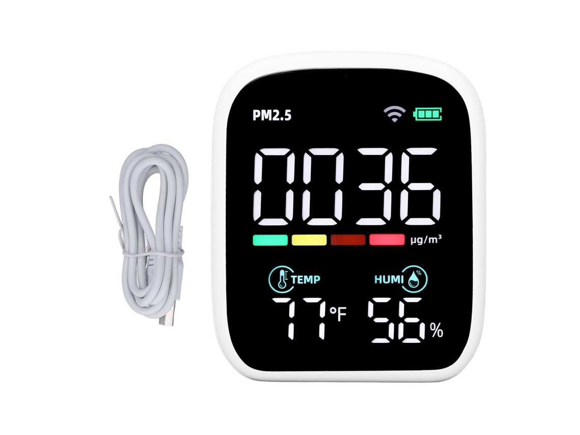 Detector De Qualidade Do Ar Pm2.5 Com Monitor De Temperatura E Umidade Para Casa