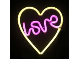 Luz De Neón Coração Led Rosa Amarelo Quente Presente Dia De São Valentim Aniversário Decoração De Casa