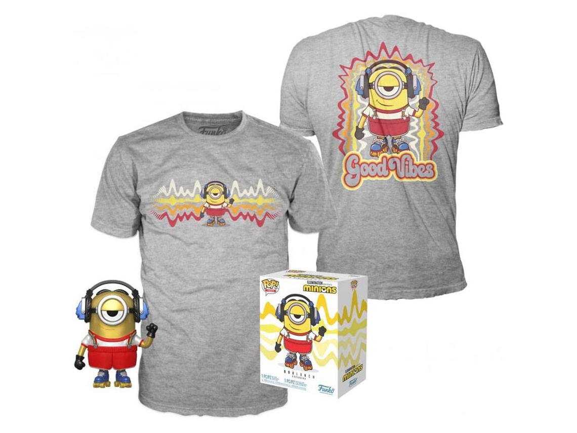 Conjunto Figura Pop Tee Minions Patinagem em Linha Stuart Metallic Exclusivo B.ACTIVE