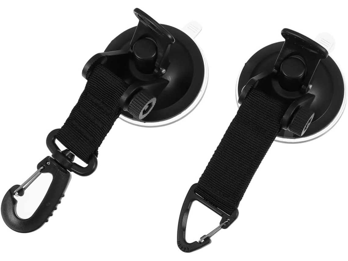 Ganchos De Fixação Com Ventosa De Alta Resistência, 2 Peças, Pretos, Abs E Nylon, Capacidade De Carga, Para Atividades