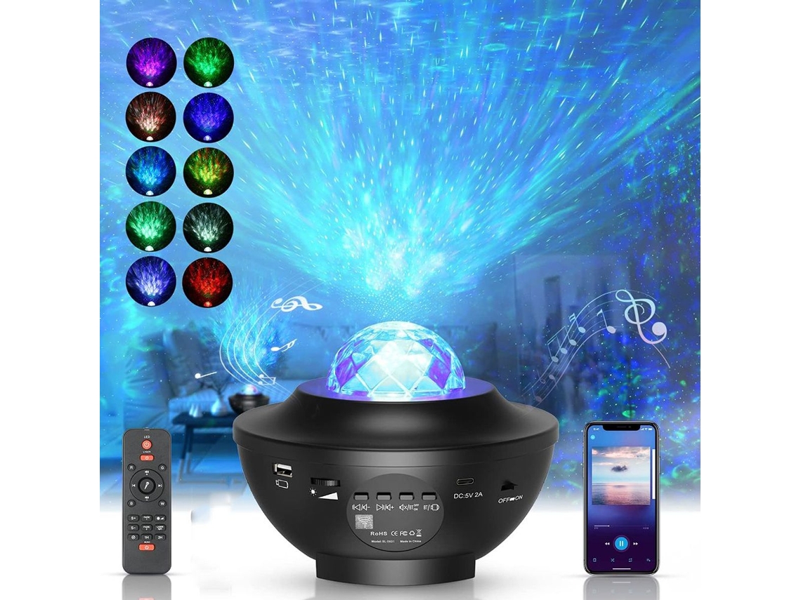 Projetor de Céu Estrelado Led com Galáxia, Rotação 360° AQUAFORGE