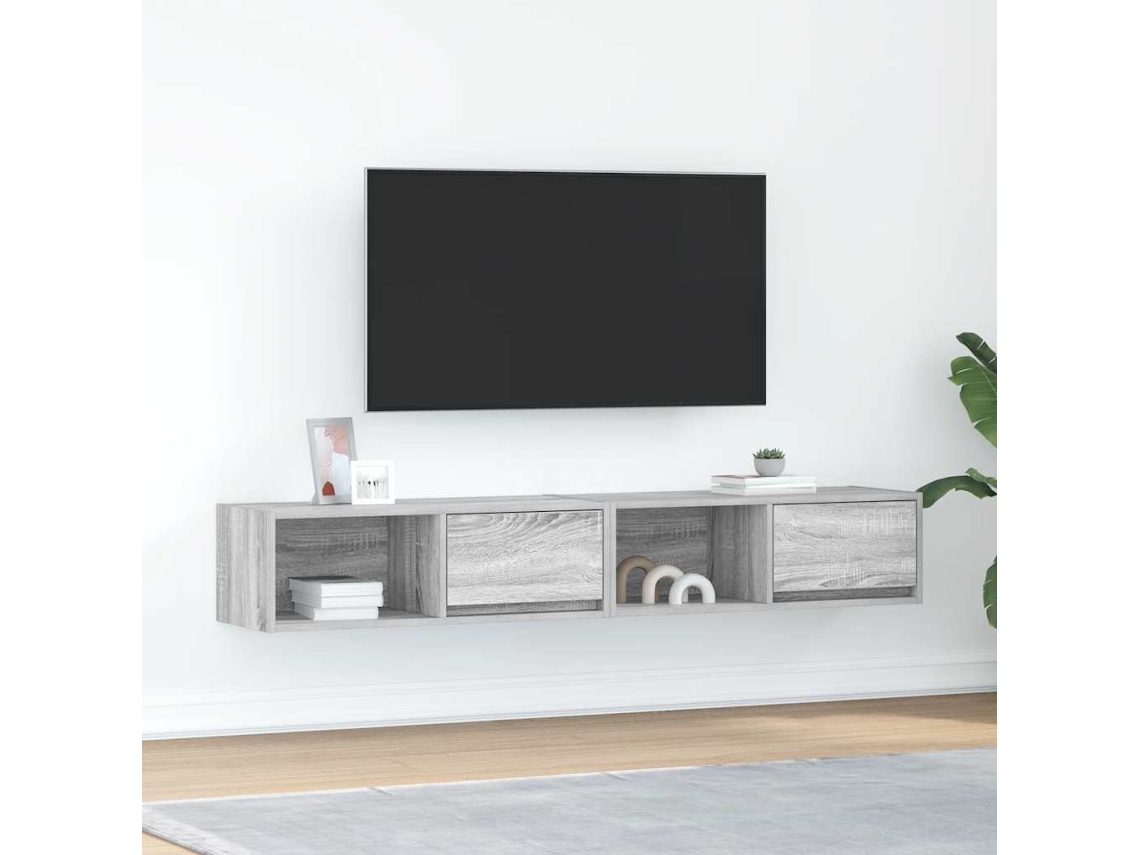 Vidaxl Móveis De Tv 2pcs 80x31x25,5cm Deriv. Madeira Sonoma Cinzento