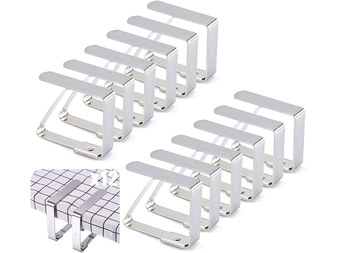 Lurelia Prendedores Toalha Mesa Aço Inoxidável 12 Clipes 8 X 7cm Presilhas Piqueniques Festas