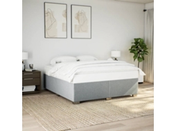 Vidaxl Estrutura De Cama Sem Colchão 200x200 Cm Tecido Cinzento-claro
