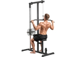 Estação De Fitness Para Puxar Para Baixo Em Casa Com Banco E Cabo Ajustável. Aço 107x120x190cm Preto