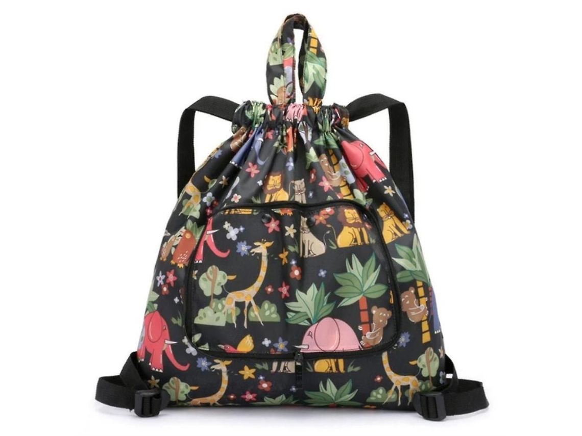 Mochila com Cordão, Bolsa Dobrável, Resistente À Água, Ideal para Esportes, Academia, Compras, Praia, Natação e Viagens. GOKOCO