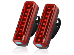 2 Lanternas Traseiras Bicicleta 1200mah 5modos Ipx5 Preta Yizhood